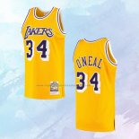 NO 34 Camiseta Mitchell & Ness Los Angeles Lakers Amarillo 1996-97 Shaquille O'Neal