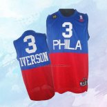NO 3 Allen Iverson Camiseta Philadelphia 76ers Retro Azul Rojo