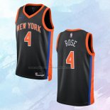 NO 4 Derrick Rose Camiseta New York Knicks Ciudad Negro 2022-23
