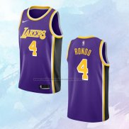 NO 4 Rajon Rondo Camiseta Los Angeles Lakers Statement Violeta 2021-22