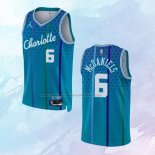 NO 6 Jalen McDaniels Camiseta Charlotte Hornets Ciudad Azul 2021-22