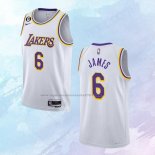 NO 6 LeBron James Camiseta Los Angeles Lakers Association Blanco 2022-23