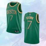 NO 7 Jaylen Brown Camiseta Boston Celtics Ciudad Verde 2019-20