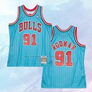 NO 91 Dennis Rodman Camiseta Mitchell & Ness Chicago Bulls Azul 1995-96