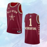 Camiseta All Star 2024 San Antonio Spurs Victor Wembanyama NO 1 Rojo