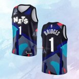 Camiseta Brooklyn Nets Mikal Bridges NO 1 Ciudad 2023-24 Negro