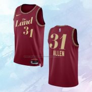 Camiseta Cleveland Cavaliers Jarrett Allen NO 31 Ciudad 2023-24 Rojo