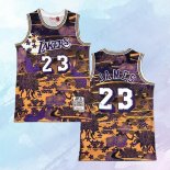 Camiseta Los Angeles Lakers Lebron James NO 23 Mitchell & Ness Lunar New Year Violeta
