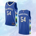 Camiseta Milwaukee Bucks Sandro Mamukelashvili NO 54 Ciudad 2022-23 Azul