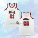 Camiseta Nino Chicago Bulls Dennis Rodman NO 91 Mitchell & Ness 1997-98 Blanco