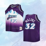 Camiseta Nino Utah Jazz Karl Malone NO 32 Mitchell & Ness 1996-97 Violeta