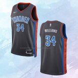 Camiseta Oklahoma City Thunder Kenrich Williams NO 34 Ciudad 2022-23 Gris