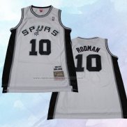NO 10 Dennis Rodman Camiseta Mitchell & Ness San Antonio Spurs Blanco 1983-84