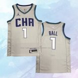 NO 1 LaMelo Ball Camiseta Charlotte Hornets Ciudad Edition Gris