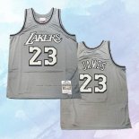 NO 23 Lebron James Camiseta Mitchell & Ness Los Angeles Lakers Gris 1996-97