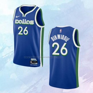 NO 26 Spencer Dinwiddie Camiseta Dallas Mavericks Ciudad Azul 2022-23
