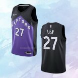 NO 27 Alex Len Camiseta Toronto Raptors Earned Negro Violeta 2020-21