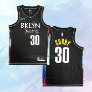 NO 30 Seth Curry Camiseta Brooklyn Nets Ciudad Negro 2020-21