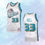 NO 33 Grant Hill Camiseta Mitchell & Ness Detroit Pistons Blanco 1998-99