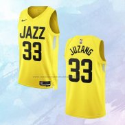 NO 33 Johnny Juzang Camiseta Utah Jazz Icon Amarillo 2022-23