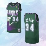 NO 34 Ray Allen Camiseta Mitchell & Ness Milwaukee Bucks Verde 1996-97