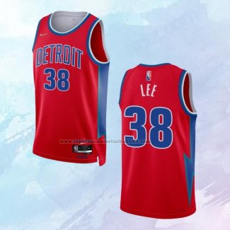 NO 38 Saben Lee Camiseta Detroit Pistons Ciudad Rojo 2021-22