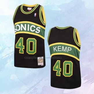 NO 40 Shawn Kemp Camiseta Mitchell & Ness Seattle SuperSonics Negro 1994-95