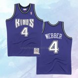 NO 4 Chris Webber Camiseta Mitchell & Ness Sacramento Kings Negro 1998-99