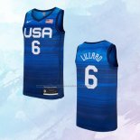 NO 6 Damian Lillard Camiseta USA Azul 2021