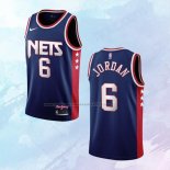 NO 6 DeAndre Jordan Camiseta Brooklyn Nets Ciudad Azul 2021-22