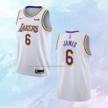 NO 6 LeBron James Camiseta Los Angeles Lakers Association Blanco 2021-22