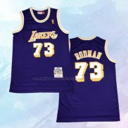 NO 73 Dennis Rodman Camiseta Mitchell & Ness Los Angeles Lakers Violeta 1998-99