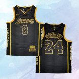 NO 8 24 Kobe Bryant Camiseta Los Angeles Lakers Retirement Negro