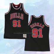 NO 91 Dennis Rodman Camiseta Chicago Bulls Hardwood Classics Throwback Negro