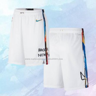 Pantalone Brooklyn Nets Ciudad 2022-23 Blanco