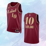 Camiseta Cleveland Cavaliers Darius Garland NO 10 Ciudad 2023-24 Rojo