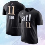 Camiseta Manga Corta Atlanta Hawks Trae Young Ciudad 2023-24 Negro