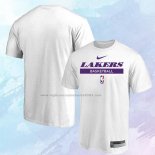 Camiseta Manga Corta Los Angeles Lakers Practice Performance 2022-23 Blanco
