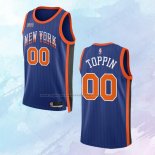 Camiseta New York Knicks Jacob Toppin NO 00 Ciudad 2023-24 Azul