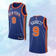Camiseta New York Knicks RJ Barrett NO 9 Ciudad 2023-24 Azul