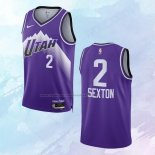 Camiseta Utah Jazz Collin Sexton NO 2 Ciudad 2023-24 Violeta