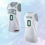 NO 0 Jayson Tatum Camiseta Boston Celtics Association Autentico Blanco