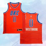 NO 0 Russell Westbrook Camiseta Oklahoma City Thunder Statement Naranja 2021