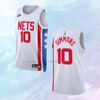 NO 10 Ben Simmons Camiseta Brooklyn Nets Classic Blanco 2022-23