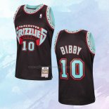 NO 10 Mike Bibby Camiseta Mitchell & Ness Memphis Grizzlies Negro 1998-99