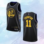 NO 11 Klay Thompson Camiseta Golden State Warriors Ciudad Negro 2021-22