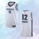 NO 12 Ja Morant Camiseta Memphis Grizzlies Association Blanco 2019-20