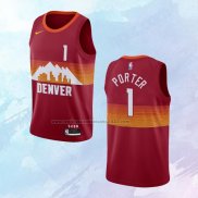 NO 1 Michael Porter Camiseta Denver Nuggets Ciudad Rojo 2020-21