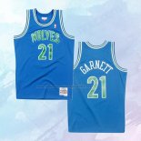 NO 21 Kevin Garnett Camiseta Minnesota Timberwolves Hardwood Classics Throwback Azul