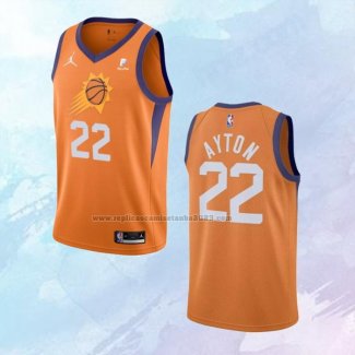 NO 22 Deandre Ayton Camiseta Phoenix Suns Statement Naranja 2021